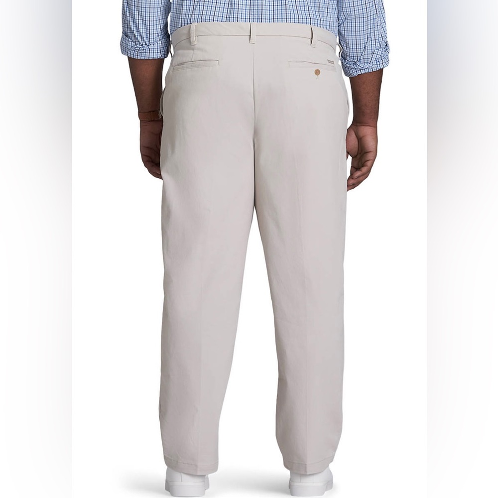 Men’s Izod Performance Plus Stretch Khaki Pants Warm Pearl Big & Tall 44x34 New